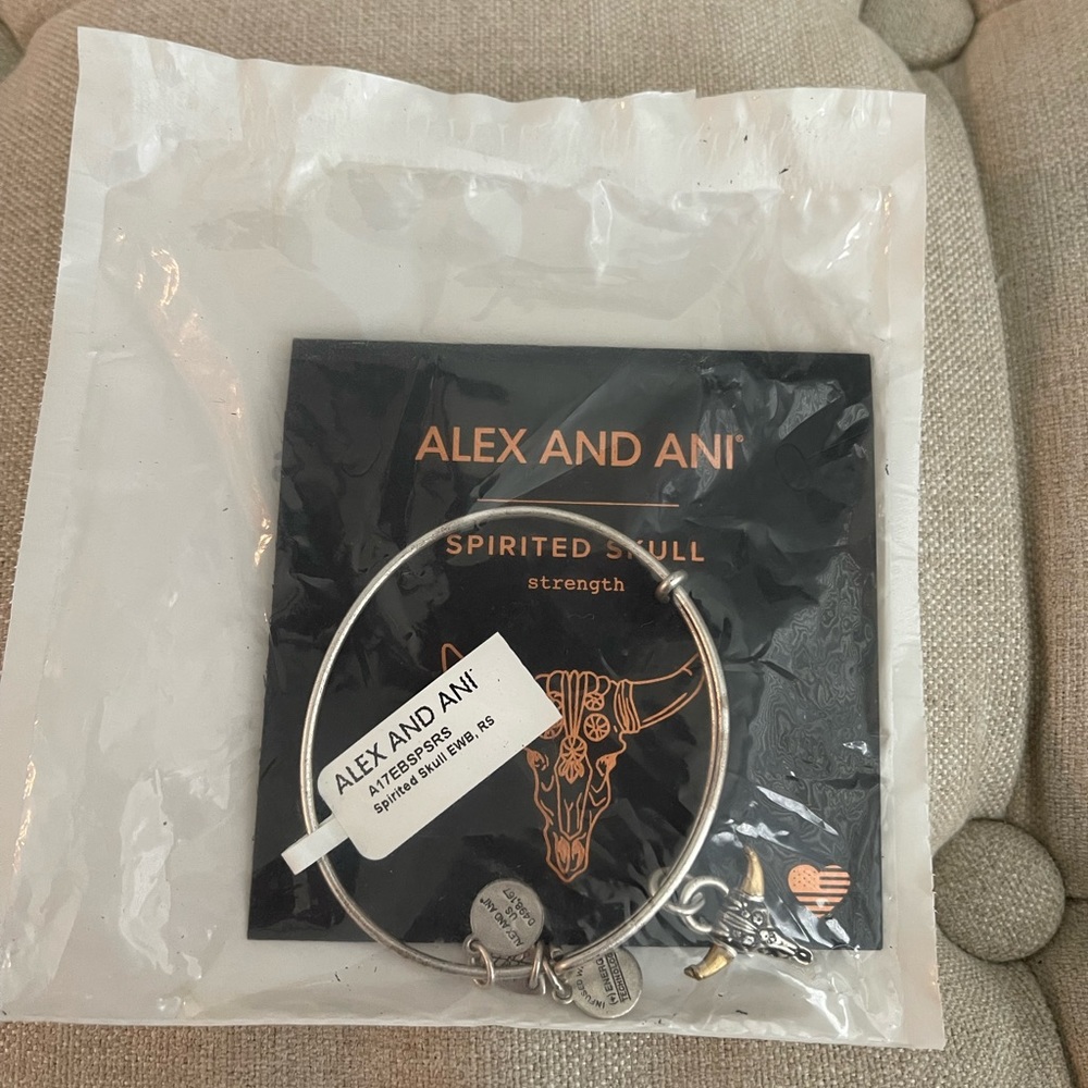 Alex and Ani Spirited Skull Charm Bangle